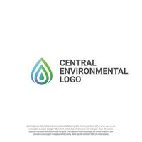 concepto de logotipo de gota de agua para la empresa de logotipos de gas y petróleo. El gas azul es símbolo de espíritu y vida. logotipo vectorial, símbolo, signo o diseño de ilustración ambiental vector de logotipo