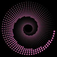 diseño de fondo de puntos en espiral. fondo monocromático abstracto. patrón de arte óptico. diseño de logo. vector