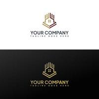 diseño de logotipo de negocio de bienes raíces de lujo premium vector