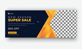 Sale Social media Cover page Design Template, Editable Timeline Cover Post Template, Social Media Banners for Digital Marketing. Promotion Brand Fashion super sale banner. Website ad design vector