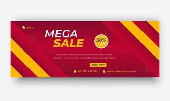 Sale Social media Cover page Design Template, Editable Timeline Cover Post Template, Social Media Banners for Digital Marketing. Promotion Brand Fashion super sale banner. Website ad design vector