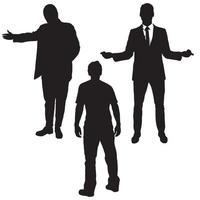 men standing silhouette set vector design