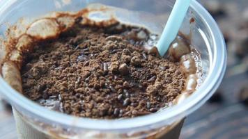 chocola milkshake dichtbij omhoog video