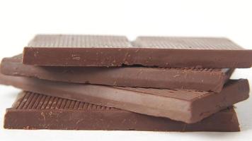 chocolate bars piled up close up video
