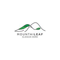 vector de plantilla de logotipo de hoja de montaña.