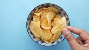 Potato chips snacking video