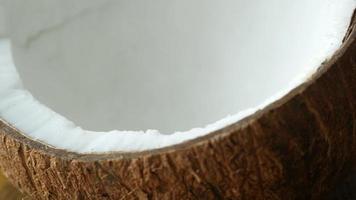 Close up shot of open coconut video