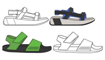 strap sandals drawing vector, strap sandals style, vector Illustration. with background