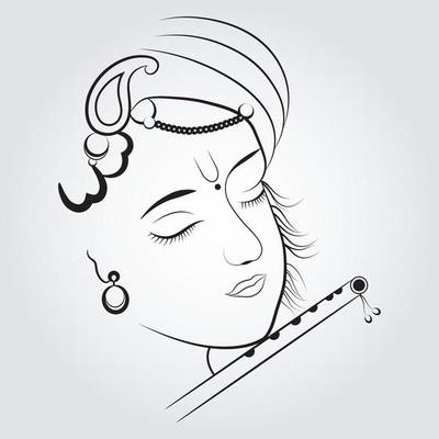 Lord Krishna Drawing by Ayushi Goyal | Saatchi Art-saigonsouth.com.vn