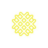 eps10 vector amarillo waffle línea abstracta icono de arte aislado sobre fondo blanco. símbolo de contorno de waffle en un estilo moderno plano simple y moderno para el diseño de su sitio web, logotipo y aplicación móvil