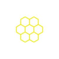 eps10 yellow vector honeycombs or cells line icon isolated on white background. honeybee cells pattern outline symbol in a simple flat trendy modern style for your website design, logo, and mobile app