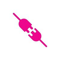 eps10 enchufe eléctrico vectorial rosa con un icono de arte sólido de enchufe aislado en fondo blanco. símbolo de desconexión en un estilo moderno y plano simple para el diseño de su sitio web, logotipo y aplicación móvil vector
