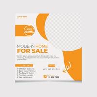 Modern home selling social media post template. vector