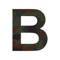 English alphabet letter B, khaki style isolated on white background - Vector