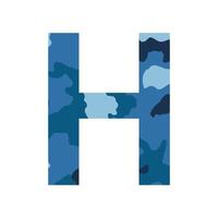 English alphabet letter H, khaki style isolated on white background - Vector