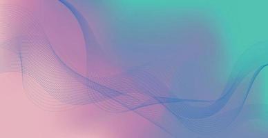 Panoramic colorful abstract stylish multi background with wavy lines - Vector