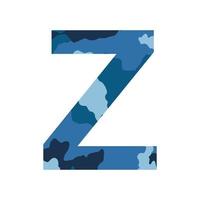 English alphabet letter Z, khaki style isolated on white background - Vector