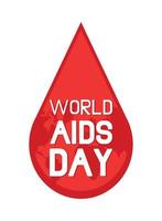 gota de sangre del día del sida vector