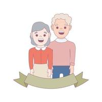 old smile couple, older person day vector