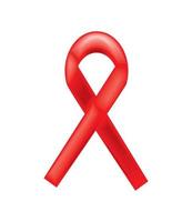 red ribbon AIDS icon vector