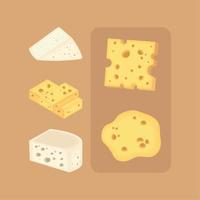 conjunto de queso realista vector