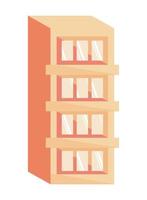 flat building architecture vector