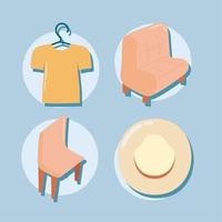 flea market, icons set vector