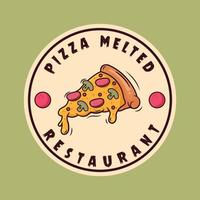 logo del restaurante de pizza derretida vector