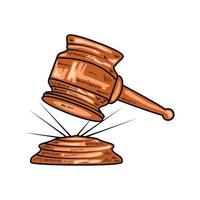 gavel law and justice vector