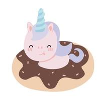 donut y unicornio vector