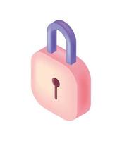 padlock security icon vector