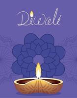 Diwali light diya vector