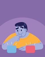 man difficult choice, concept vector