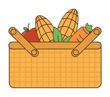 basket with food vector