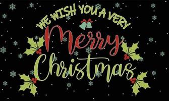 We Wish You A Very Merry Christmas 04 Merry Christmas and Happy Holidays Typography set vector