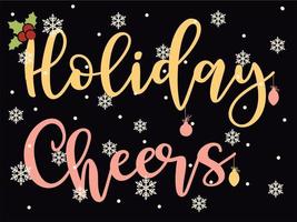 Holiday Cheers 05 Merry Christmas and Happy Holidays Typography set vector