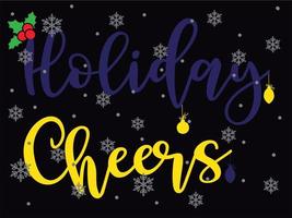 Holiday Cheers 01 Merry Christmas and Happy Holidays Typography set vector