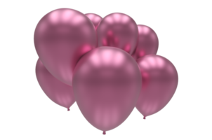 Balloons 3d render illustration for celebration or birthday party png