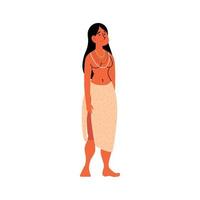 personaje de mujer nativa vector