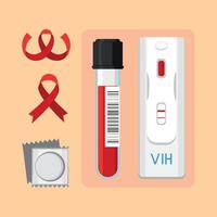 set of world AIDS day vector