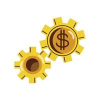 saving money, coins in gears vector