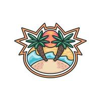 beach adventure badge vector