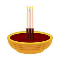 incense sticks in vase vector