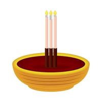 incense sticks in vase vector