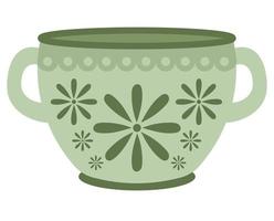 green pottery vase vector