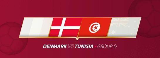 Denmark - Tunisia football match illustration in group A. vector