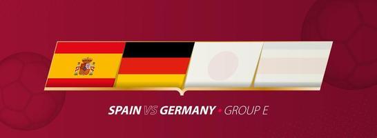 Spain - Germany football match illustration in group A. vector