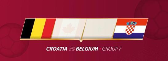 Croatia - Belgium football match illustration in group A. vector