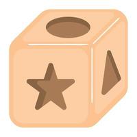 cube toy icon vector