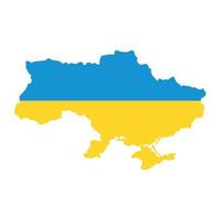 Ukraine map and flag vector